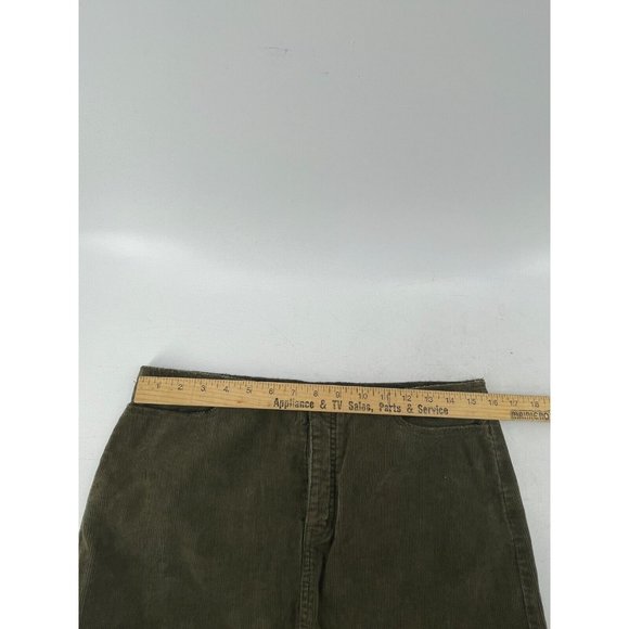 Calvin Klein Jeans Olive Green Corduroy Pencil Skirt Button Front Pockets Size 8 - Picture 9 of 11